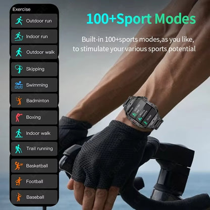 2024 Rugged Military Smart Watch Men Outdoor Watches Lp68 Waterproof 2.01" Al Voice Bluetooth Call Smartwatch for Android Los